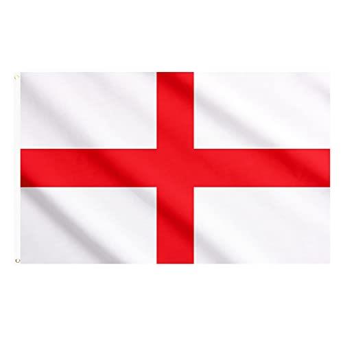 England St Georges Flag 5ft x 3ft, 1 Large St George's Cross Flags 150x90cm, Double Side with Brass Eyelets for St George's Day 