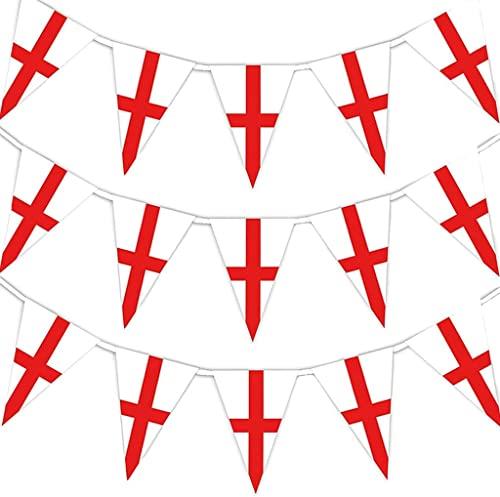 10m St George Cross Bunting - 25 Flags for Sports & Celebrations