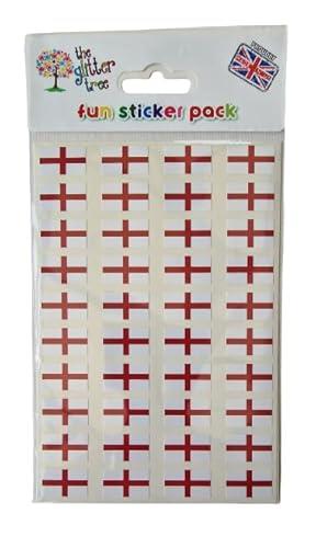 St George Cross Flag Stickers - Pack of 80, 20x12mm, Gloss Vinyl