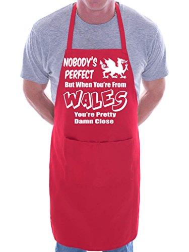 Wales Welsh BBQ Cooking Funny Novelty Apron - Red