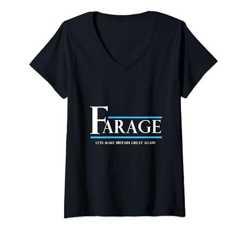 Womens Reform UK Party Nigel Farage election support V-Neck T-Shirt