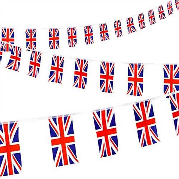 Union Jack Flag Bunting 38Pcs UK Britain Rectangular