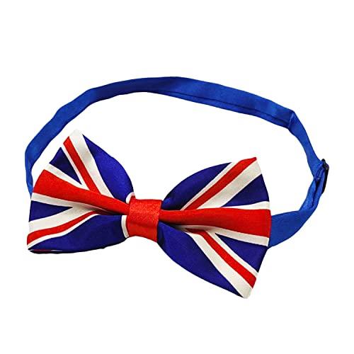 Union Jack Flag Bow Tie – Silky Satin Adjustable UK Formal Bow Tie