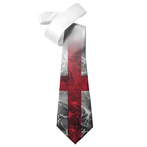 England Flag Ocean design Mens Printed Neck Tie - Polyester - Great Gift - Half Tie Print