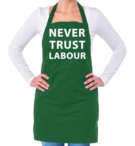 Never Trust Labour - Unisex Adult Kitchen/BBQ Apron - Bottle Green - One Size