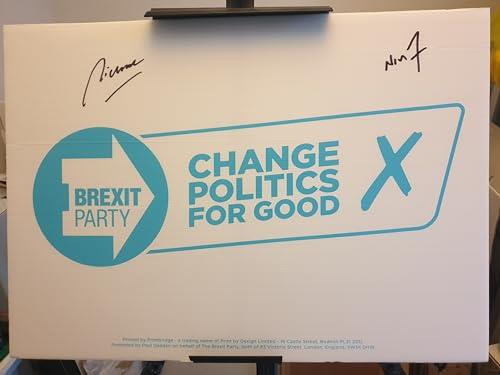 Nigel Farage Richard Tice politics signed genuine authentic autograph signature correx board