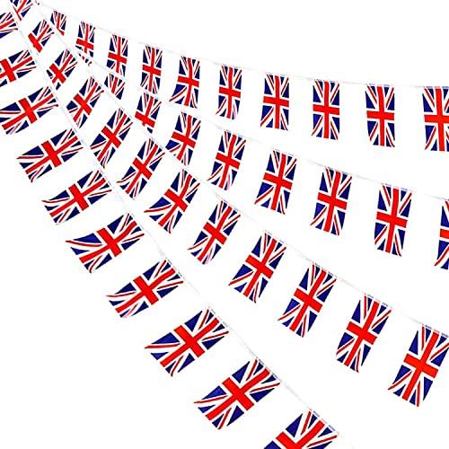 30 Pcs Union Jack Bunting Flags - Double-Sided Party Decorations