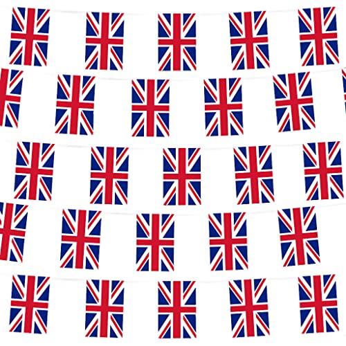 10m Union Jack Flag Bunting with 38 Rectangular Flags