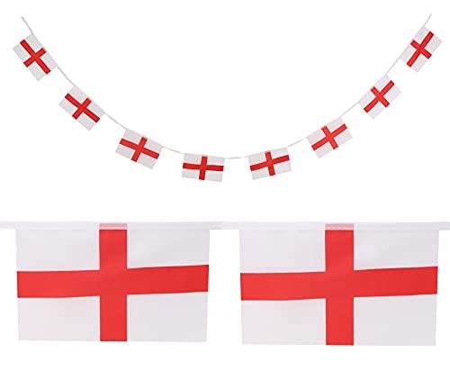 Toyland® 3.6m (12ft) England St Georges Bunting - 8 Flags - Perfect For English Celebrations - Party Decorations - World Cup & Euros