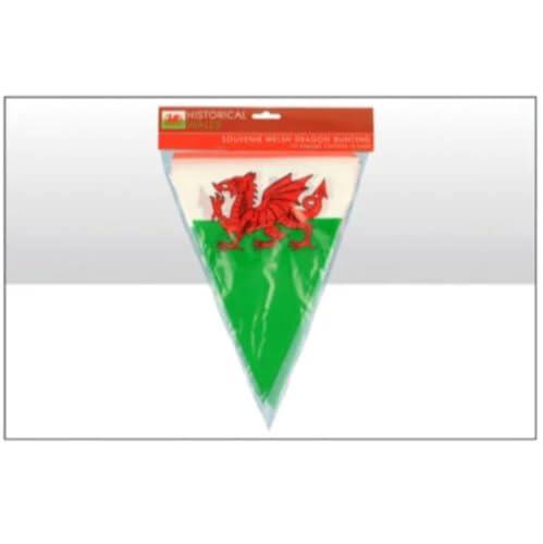 Elgate Wales Welsh Patriotic Themed Bunting Banner With Y Ddraig Goch Red Dragon for Indoor Outdoor World Cup Six Nations St David Day 12FT