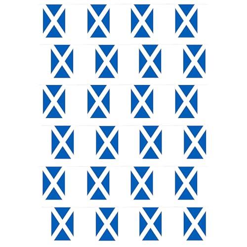 Scotland Flag Bunting - 10m 33ft - 24 Flag - Plastic all Weather Scottish Bunting Decoration for Indoor Outdoor Sporting Events, Street Parties, Festivals and Celebrations