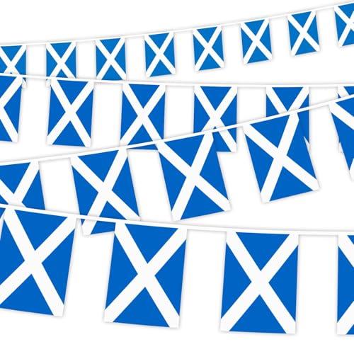 30Pcs Scotland Flag Bunting Scottish Flags, 30FT Polyester Scotland Party Decorations Outdoor Indoor Scotland Bunting Decorations Party Bunting, Scotland Party Decoration Banner