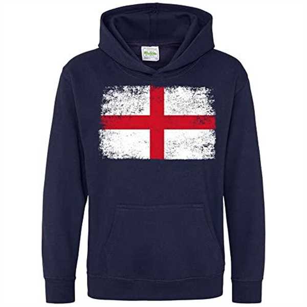 Purple Print House England Flag Kids Hoodie