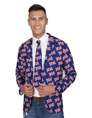 Wicked Costumes Mens Great Britain Union Jack Jacket & Tie Set - X-Large