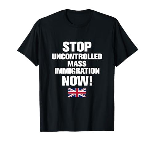 Stop Uncontrolled Mass Immigration (Stop the Boats) UK Tee T-Shirt