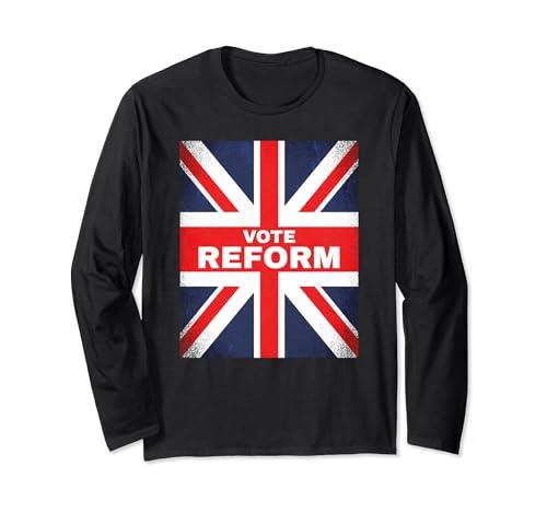 Union Jack Flag Vote Reform Party Patriotic British Graphic Long Sleeve T-Shirt