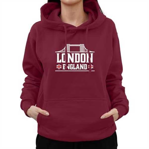 Graphic Impact Union Jack London Hoodie England Souvenir Novelty British Flag I Love London