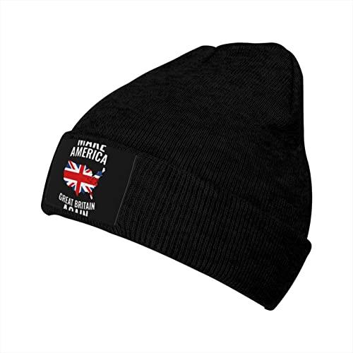 Knit Beanie Hat Make America Great Britain Again Knit Slouchy Cap Women Sports Hat Classic Chemo Cap, for Running, Daily, Sports, 56-62cm