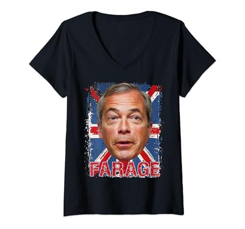 Womens Nigel Farage - British Politician of Reform UK, Brexit Party V-Neck T-Shirt