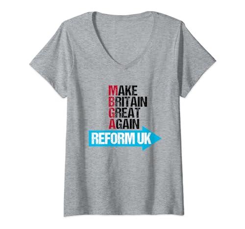 Womens Make Britain Great Again - Reform UK V-Neck T-Shirt