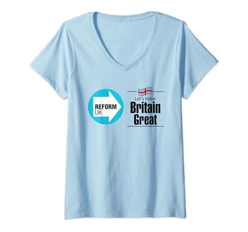 Womens Im voting Reform UK election day MBGA UK Lovers V-Neck T-Shirt