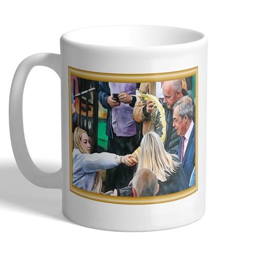 I Love Mugs - Nigel Farage Milkshake - Watercolour Painting Style - Art Mug, Ceramic, 11fl.oz.