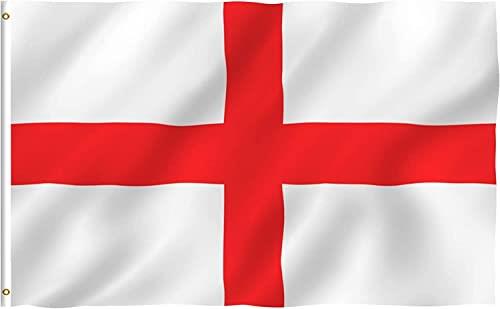  Large 3 x 2FT (90x30Cm) England Flag St George's Cross English National Flag Polyester Fabric Brass Eyelets