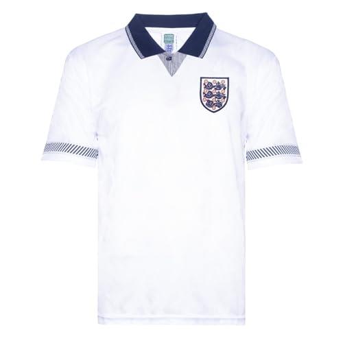 England 1990 World Cup Finals Retro Football Shirt White Large Polyester