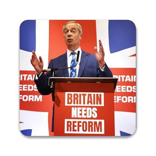 Reform Party Nigel Farage - BRITAIN NEEDS REFORM 55mm square badge