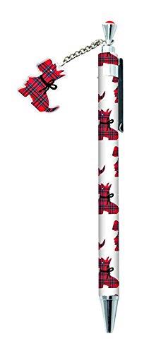 Scottish Saltire Royal Stewart Tartan Slim Bubble Ballpoint Pen – Tartan Scottie Dog Design