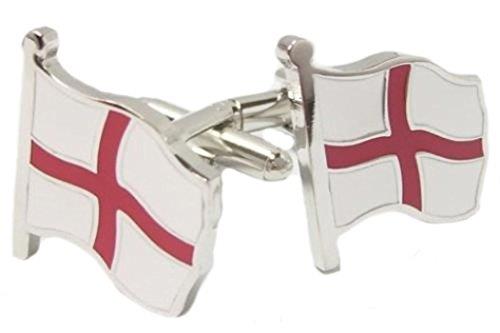 English St Georges Flag novelty cufflinks in flying flag style