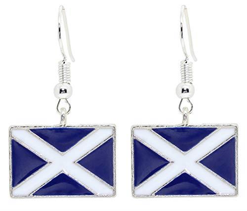 HIGHLAND FLING Scottish Dangle Earrings Scotland Flag