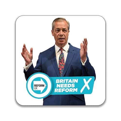 Reform Party - Farage Hands Pose Square Stickers Pack (10, 55mm)