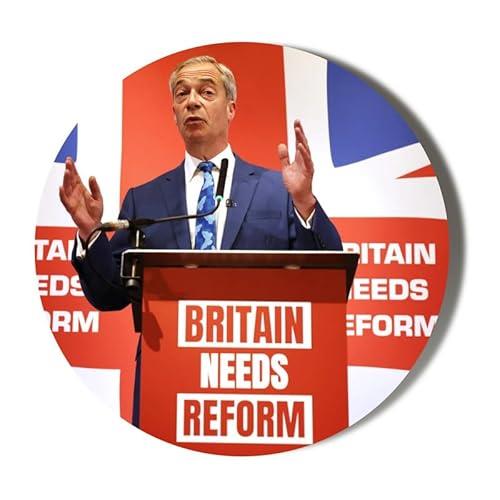 Reform UK - Nigel Farage - Britain Needs Reform - 10 x 56mm (2.2 inches) Stickers