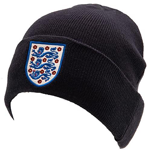 England FA Football Fan/ Supporters Official World Cup Cuff Beanie Thermal Knit Navy Beanie Adults - One Size fits All (England FA Beanie Hat)