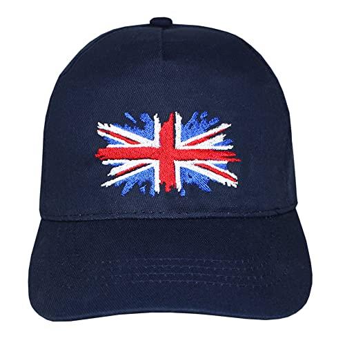 Great Britain Union Jack Flag Navy Adults Baseball Cap, M-L