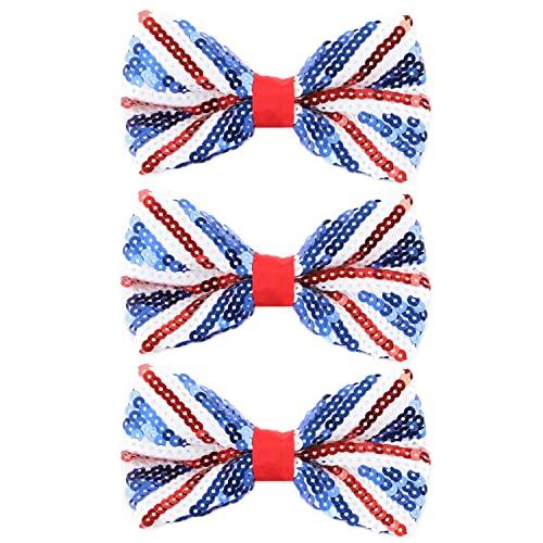 Union Jack Sequin Bowtie - British Union Jack Flag Bowtie - VE Day - Pack of 3