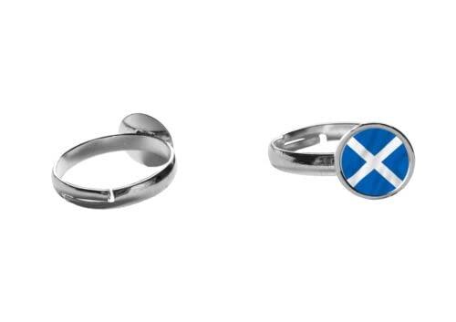 Scottish flag code5 DOME on a Adjustable Ring Jewellery Gift Handmade