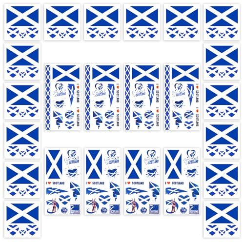 Scotland Temporary Tattoos 24 Sheets Scottish Flag Tattoo Transfer Stickers for Scotland Party Decorations (Scotland)