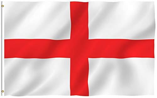 3x5 Foot England Flag – Vivid Color, UV Fade Resistant, Canvas Header, and Double Stitched – English National Flag in Polyester with Brass Grommets