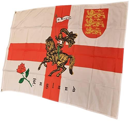 English Rose Lion Charger Flag – 3ft x 2ft, Premium 75D Polyester, Suitable for Flagpoles – Durable Material with Eyelets