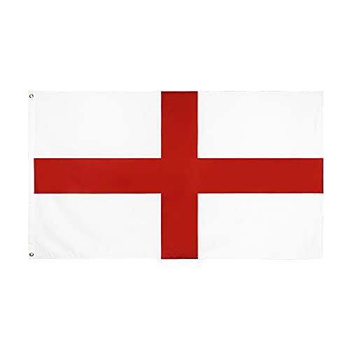 England Flag – 5ft x 3ft – St George's Cross – Double-Sided with Brass Eyelets – Ideal for 2024 Football Euro, Garden, Street Party, and St. George's Day Decorations