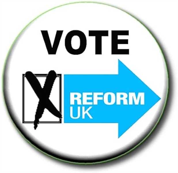 Vote Reform UK Party Badge - 55 mm Badge