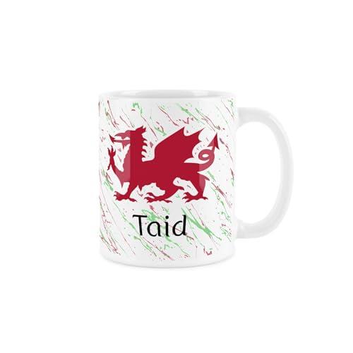 Welsh Dragon Grandad Mug – Red & Green Wales Taid Souvenir Gift – Ceramic Tea/Coffee Cup