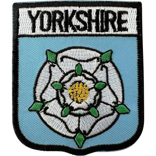 Yorkshire Patch - Iron/Sew-On White Rose County Flag Embroidered Badge