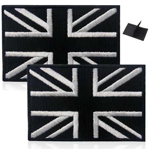 2Pcs British Union Jack Tactical Patch - Embroidered UK Flag