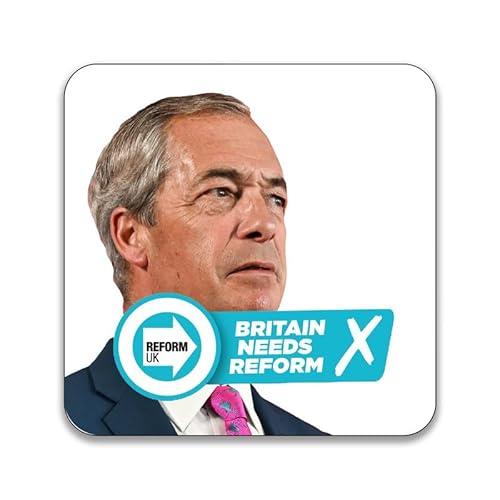 Reform Party Farage Face Stickers - Pack of 10, 55mm x 55mm