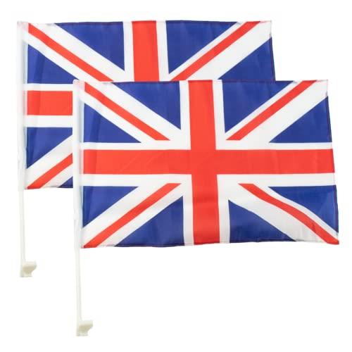 2PC Jubilee Union Jack Car Flags - UK Flag Decoration