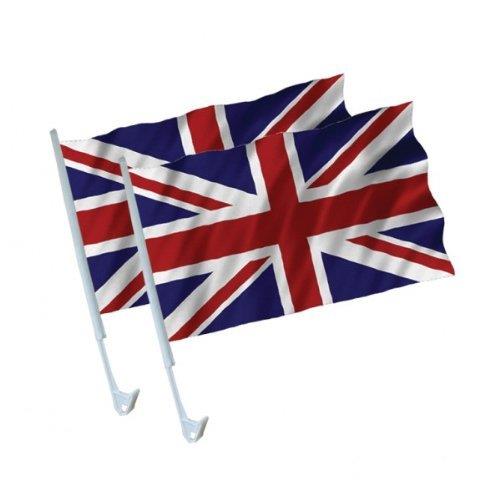 Twin Pack Union Jack Car Flags - 15" x 10"