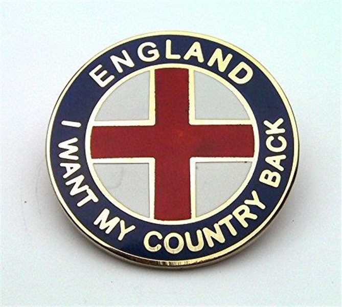 I Want My Country Back England Badge Blue